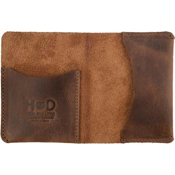 Leather Bifold Card Holder, Holds Up to 6 Cards/Organizer/Case/Wallet, Handmade